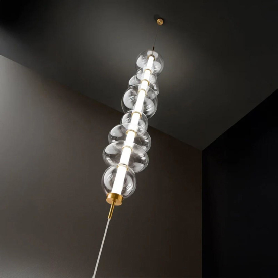 Bubbles perenz lampada da terra bolle vetro led 3000k altezza regolabile