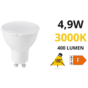 Lampadina led gu10 4,9w 3000k 400lm ottica 100 kanlux