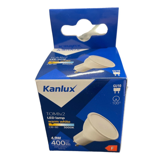 Lampadina led gu10 4,9w 3000k 400lm ottica 100 kanlux