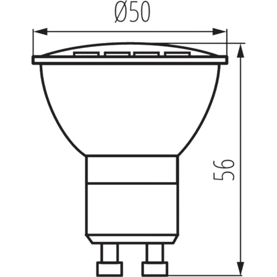 Lampadina led gu10 4,9w 3000k 400lm ottica 100 kanlux