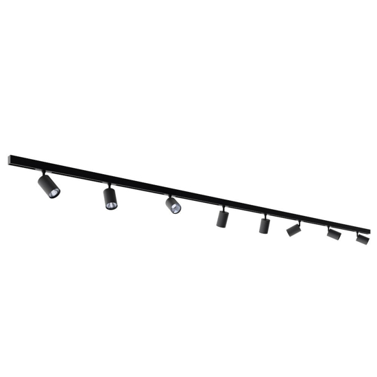 Sistema binario 3 mt trifase nero con faretti orientabili