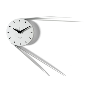 Orologio rotodno da muro moderno bianco design linee