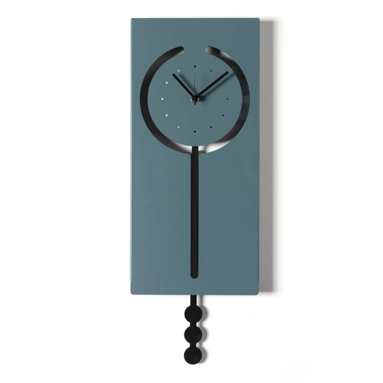 Orologio da parete a pendolo design moderno petrolio e nero