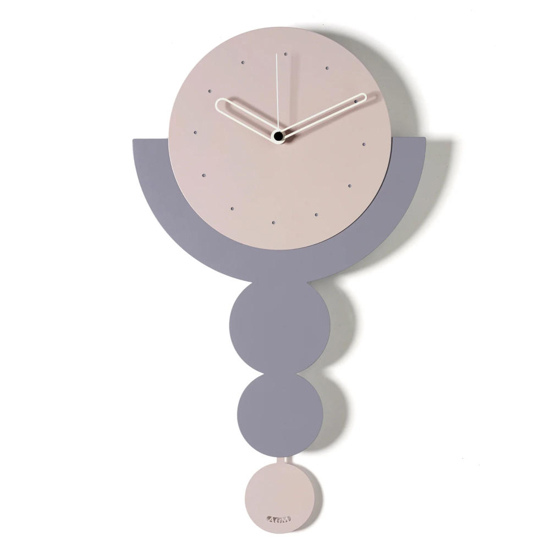 Orologio a pendolo da perete design cerchi gelso e glicine