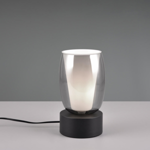 Lampada da tavolo moderna nera vetro fume