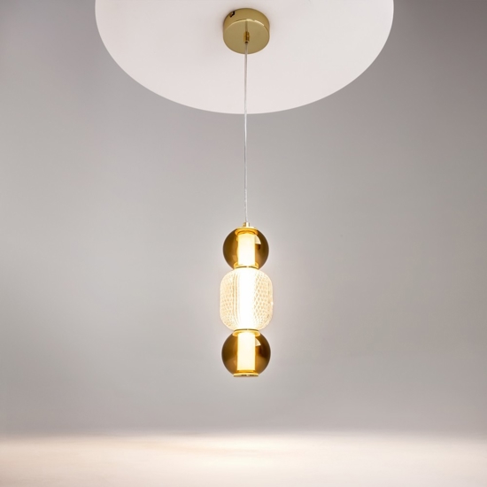 Maytoni drop lampada a sospensione led 16w 3000k con sfere in vetro