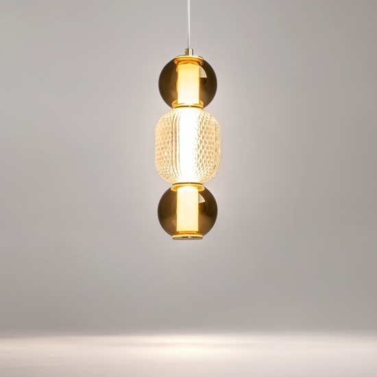 Maytoni drop lampada a sospensione led 16w 3000k con sfere in vetro