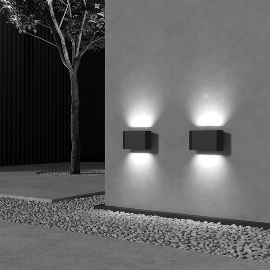 Maytoni pull applique da esterno led 8w 3000k ip54 nero minimal