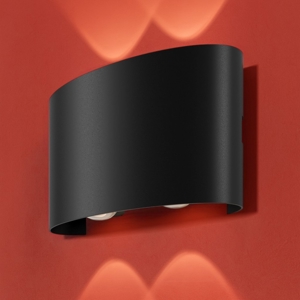 Maytoni strato applique da esterno led 4w 3000k ip54 nero moderno