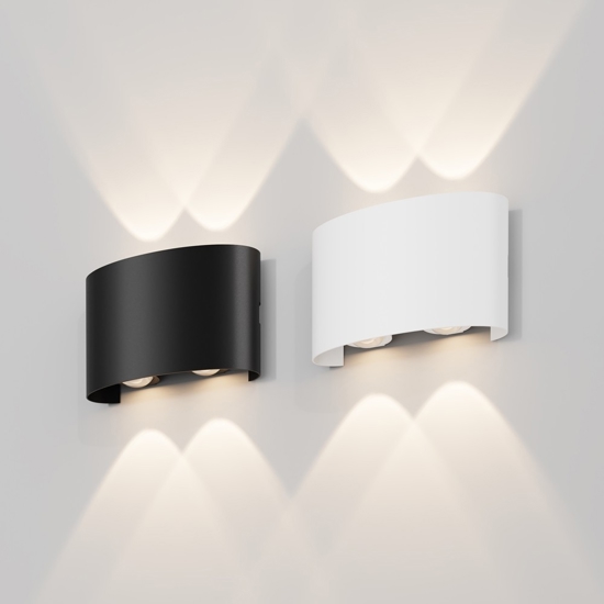 Maytoni strato applique da esterno led 4w 3000k ip54 nero moderno