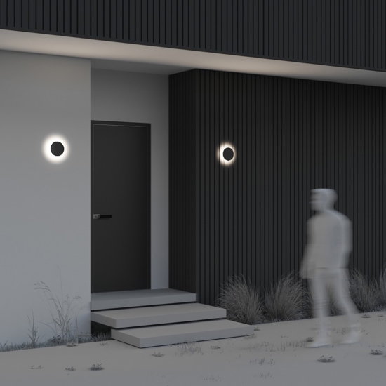 Maytoni wald applique da esterno led 3000k ip65 rotondo moderno
