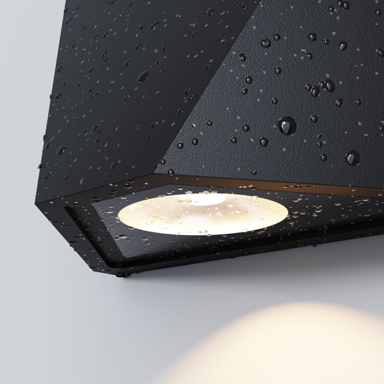 Maytoni beekman applique da esterno led 3000k ip54 nero moderno