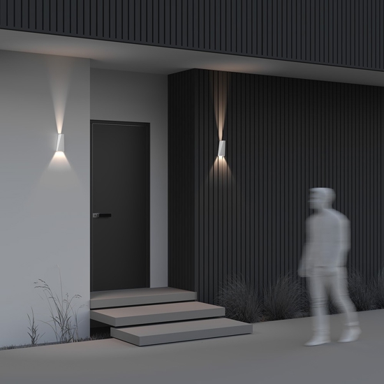 Maytoni times square applique da esterno led 3200k ip54 bianco