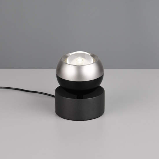 Lampada da tavolo orientabile moderna nichel e nera led 5w cct dimmerabile