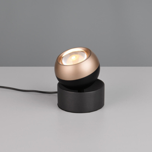 Lampada da tavolo moderna nera e caffe orientabile led 5w cct dimmerabile