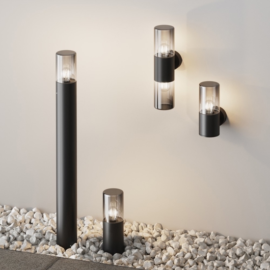 Maytoni amas applique da esterno nero design moderno ip54