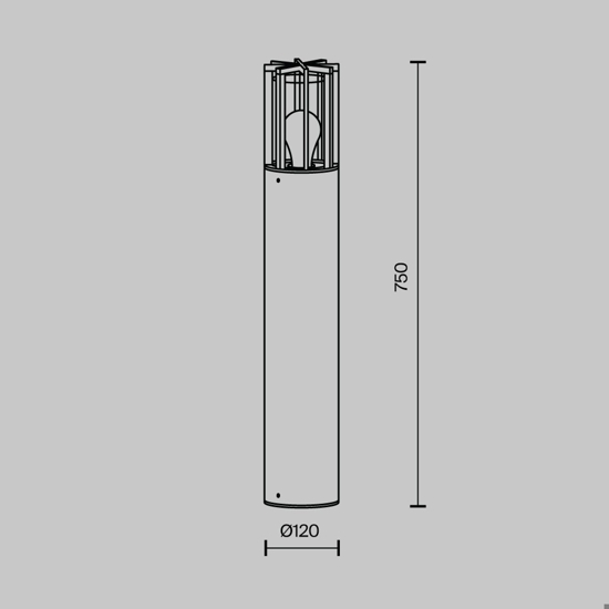Maytoni barrel lampione basso da giardino nero ip54