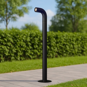 Maytoni sleek lampione da giardino led 3000k ip65 nero minimal