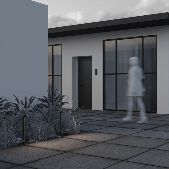 Maytoni sleek lampione da giardino led 3000k ip65 nero minimal