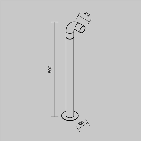 Maytoni sleek lampione da giardino led 3000k ip65 nero minimal