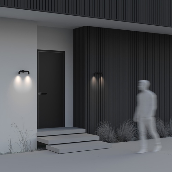 Maytoni sleek applique da esterno led 3000k ip65 2 luci