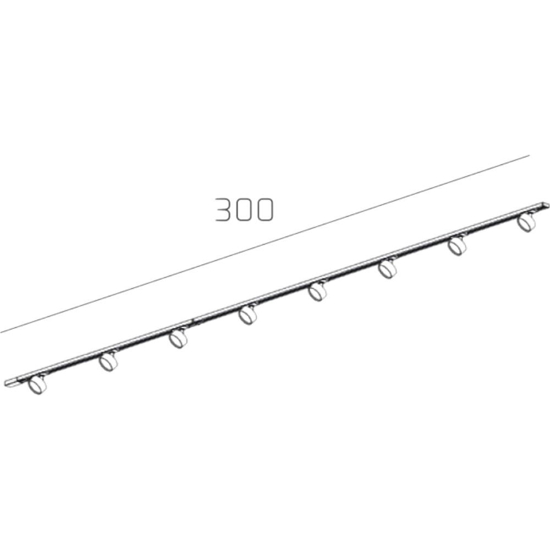 Sistema binario 300cm nero monofase con spot gx53 orientabili