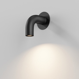 Maytoni sleek applique da esterno led 3000k ip65 nero curvo