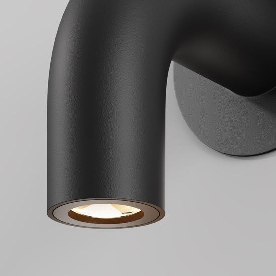 Maytoni sleek applique da esterno led 3000k ip65 nero curvo