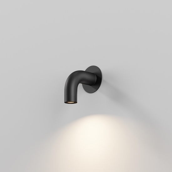 Maytoni sleek applique da esterno led 3000k ip65 nero curvo