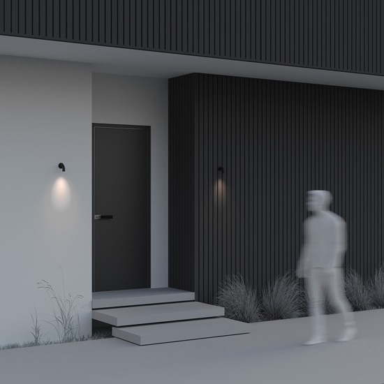 Maytoni sleek applique da esterno led 3000k ip65 nero curvo