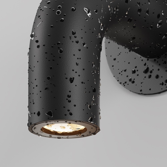 Maytoni sleek applique da esterno led 3000k ip65 nero curvo