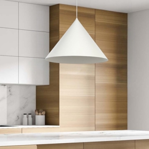 Lampadario beige cono di metallo 50cm per cucina