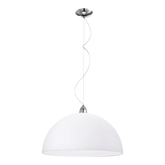 Lampadario da cucina cupola 40cm di vetro bianco