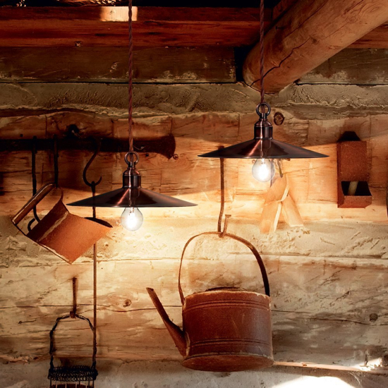 Cantina sp1 ideal lux lampadario per cucina rustico rame