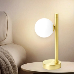 Pomi miloox lampada da comodino moderna oro vetro bianco