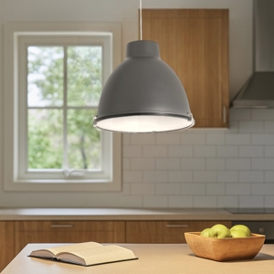 Lampadario per isola cucina grigio cupola