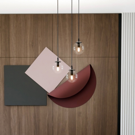 Lampadario moderno sfere vetri trasparenti fp