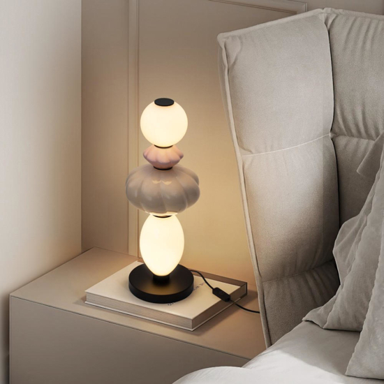 Abat-jour da comodino ceramica e vetro led 16w 3000k