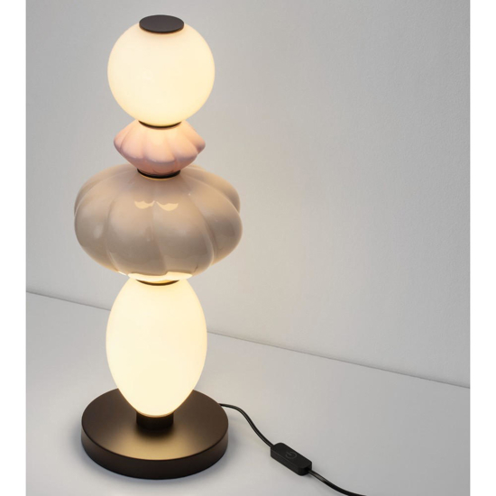 Abat-jour da comodino ceramica e vetro led 16w 3000k