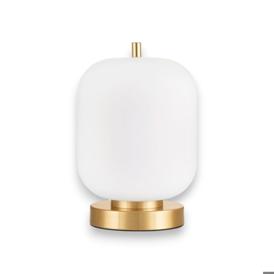 Abat-jour da comodino oro vetro bianco per camera da letto
