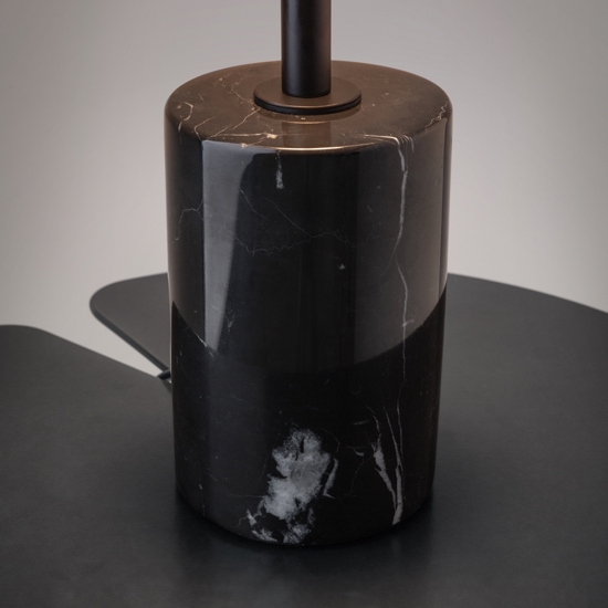 Maytoni mystic lampada da tavolo moderna nera paralume sferico