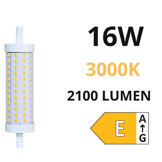 Life lampadina r7s led 16w 3000k 118mm 2100lm ottica 320