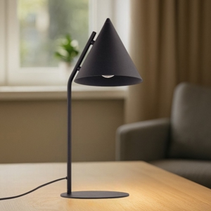 Lampada da tavolo cono nero design moderna