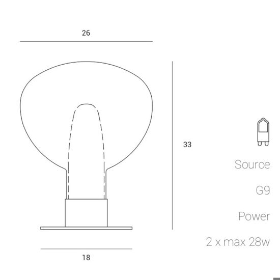 Miloox chobin lampada da tavolo design moderna dimmerabile fp