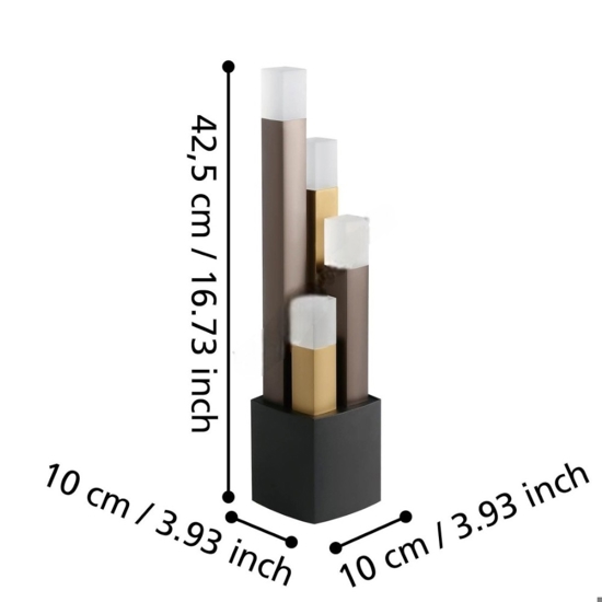 Lampada da tavolo nero marrone oro design moderna estanterios eglo