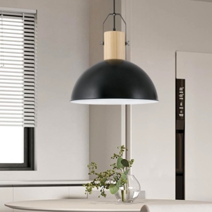 Lampadario cupola nera per cucina 