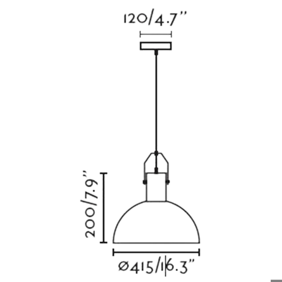 Lampadario cupola nera per cucina 