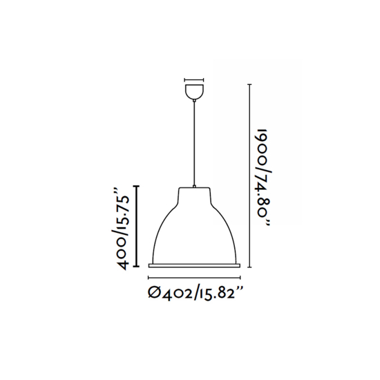 Lampadario per cucina industriale metallo bianco cupola