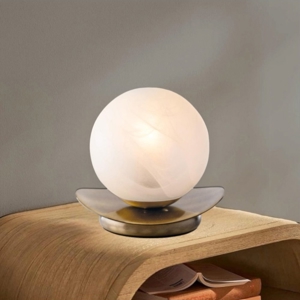 Abat jour camera da letto bronzato sfera vetro bianco fp ultimo pezzo
