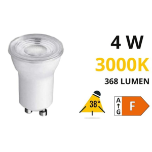Toplight lampadina led gu10 35mm 4w 3000k 38 gradi 368lm